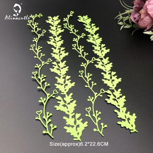 Alinacutle Metal Cutting Die Cut 2pc Leaves Grass Slimline Card Scrapbooking Paper Craft Handmade Album Card Punch Art
