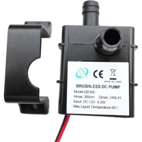 Ultra-quiet DC 12V 4.2W 240L/H Flow Rate Waterproof Brushless Pump Mini Submersible Water Pump QR30E