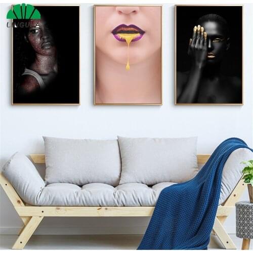 Wall Art Abstract Painting Girl Sexy Lips Sexy Poster Nordic Canvas Print Wall Picture for Living Room Wall Decor Poster