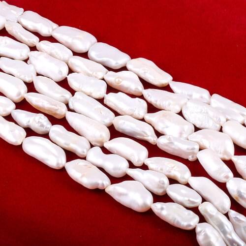Natural Freshwater Pearls Beads Irregular Rice Shape Punch Loose Beads for Jewelry Making DIY Women Necklace Bracelet 8x25mm
