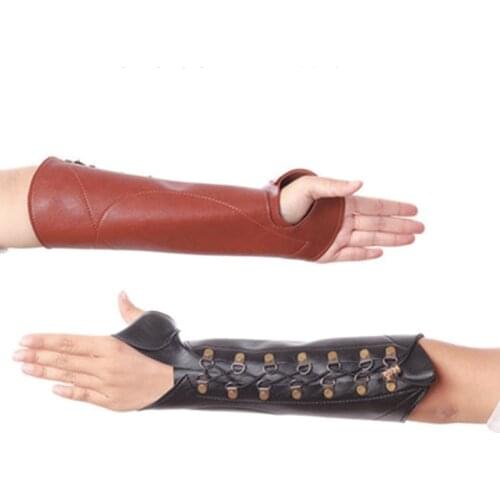 New leather arm guard, double leather arm guard, with adjustable elastic band, used for archery and hunting