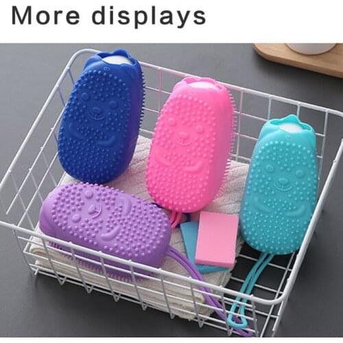 Exfoliating Silicone Body Scrubbers for Shower Foam Brush Double Sided Bath Sponge Cleanses