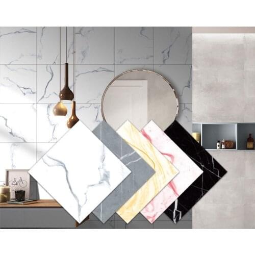 PVC Marble Ceramic Floor Sticker Waterproof Wallpaper Self Adhesive Kitchen Adhesive Tiles Wall Stickers Home Decor Living Room