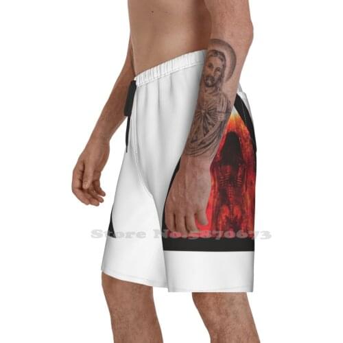 Wither Star In White MenS Sports Beach Swimming Shorts Skull Bone Retro 80S Occult Witch Demon Ritual Magic Horror Devil Dark