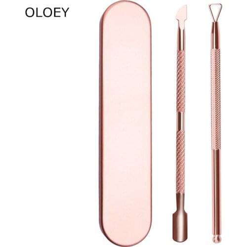 1set Nail Cuticle Spoon Pusher Scraper Remover Stainless Steel Nail Art Dead Skin Removal Pedicure Accessories Manicure Tool