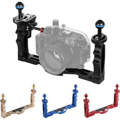 PULUZ Dual Handles Aluminium Alloy Diving Tray Stabilizer For Underwater Camera Housings For Sony Canon DSLR Camera