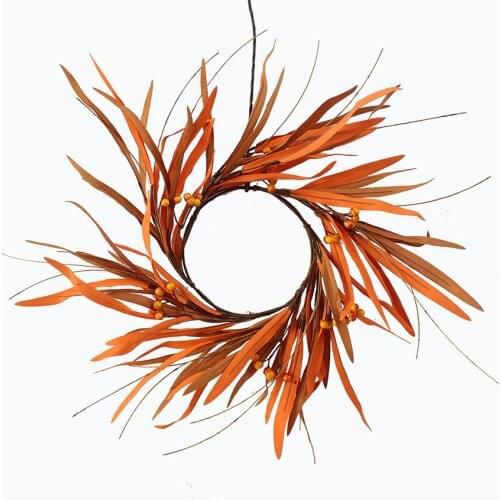 Farmhouse Faux Fall Floral and Berry with Autumn Leaves Harvest Festival Front Door Wreath for Home Kitchen Thanksgiving Decor