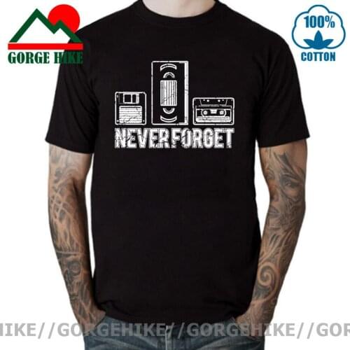 GorgeHike Vintage Distressed style Never Forget Floppy Vhs Cassette T-SHIRT Retro 80S Video Tape Gift Birthday T-shirt tee shirt