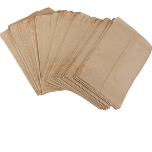 100pcs Vintage Kraft Paper Adhesive Bags Seed Corn Farm Bag Sack