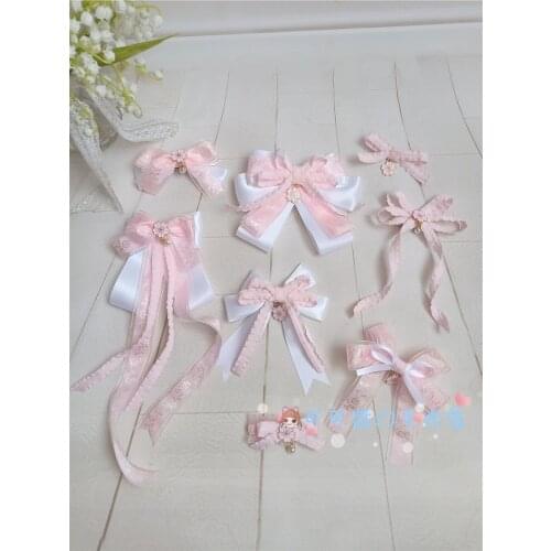 Original Handmade Lolita Cherry Blossom Edge Clip Hair Accessories Light Pink Sweet Hair Clip Japanese Girl Cherry Blossom