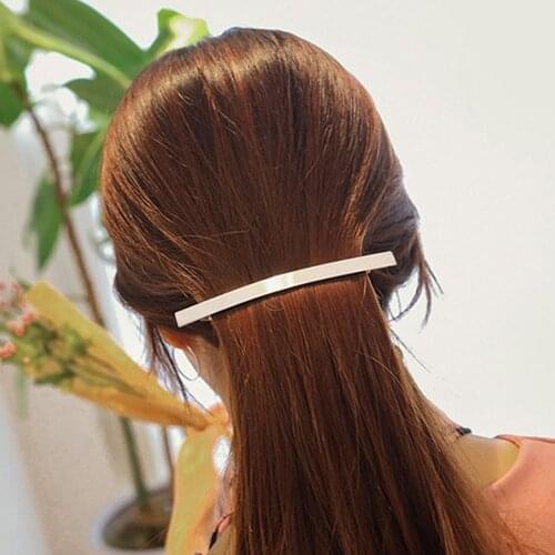 1Pc Korean Style Simple Women Hair Clips Girls Metal Gold/Silver Plated Plain Tube Hairgrip Ponytail Holder Hair Accessories