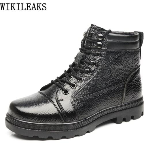 Winter Man Shoes Genuine Leather Boots Winter Martin Boots Mens Shoes Casual Men Luxury Luxury Shoes Men Designers Chaussure