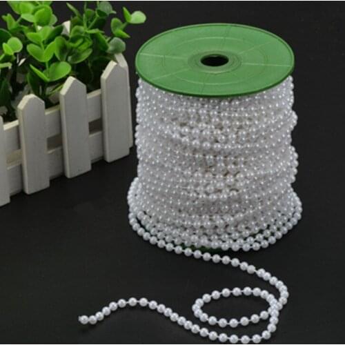 1Meter 6MM Pearls Beads Chain Garland Flowers Wedding Party Decoration DIY Crafts Garland Birthday Accessories