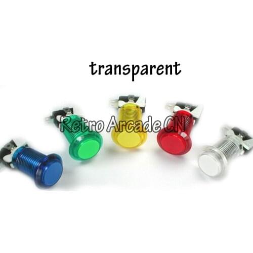 1pc 12V 33mm transparent plated LED Light Illuminated Push Button With Micro Switch button Credict start button for arcade kit