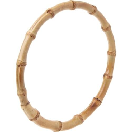 1 x Round Bamboo Bag Handle for Handcrafted Handbag DIY Bags Accessories