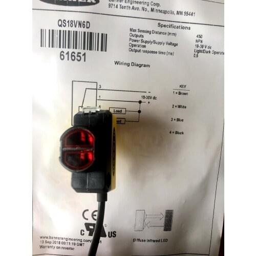 100% new original Photoelectric switch QS18VN6D QS18VP6D QS18VN6LP