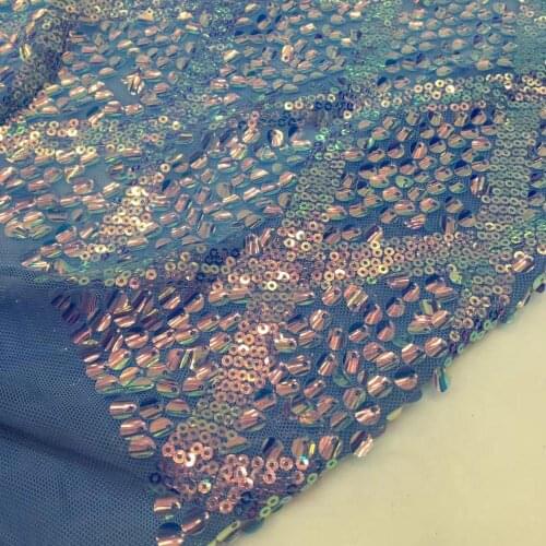 5yards/pc) high quality special shape sequins embroidered French net lace shining African bridal lace fabric for dress FSS214