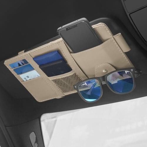 Car Sun Visor Bill Pen Business Card Holder CD DVD Organizer Storage Box Sunglasses Clip Stowing Tidying Car Accessories