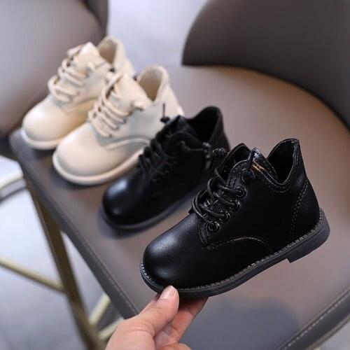 Baby Shoes Boys 2020 New Autumn Winter Girls Boots Childrens Zip Comfortable Soft Wide PU Rubber Boots Kids Casual Shoe Toddler