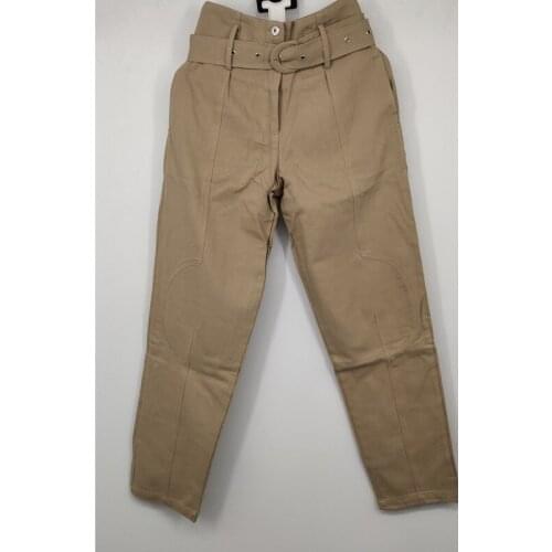 YUERWANG Women Pants High Waisted Belt Straight Loose Casual Khaki Long Ladies Trousers 2021 Fashion All Match Autumn New