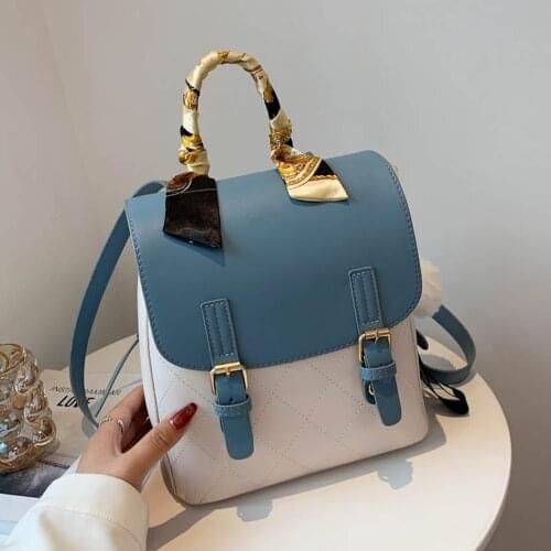 2 Arrows Stitching Color Travel Backpack for Women High Quality Leather Multifunctional Backpacks for School Teenagers Girls Sac