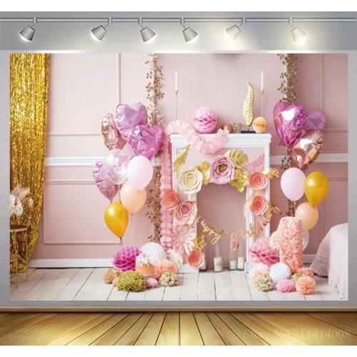 Baby 1st Birthday Balloon Room Decor Photography Background Newborn Photo Booth Backdrop for Photographic Studio Photocalls