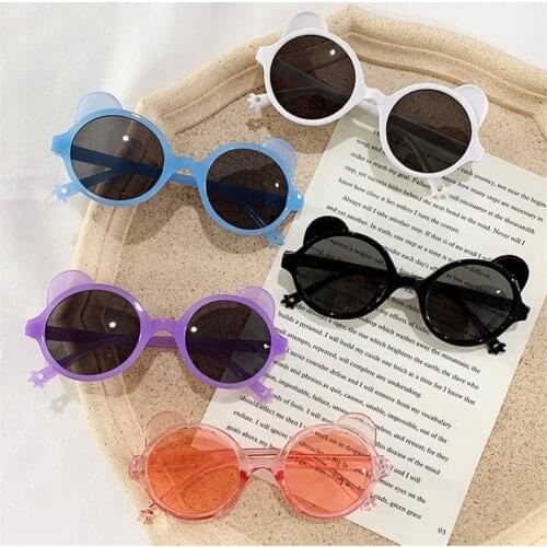 Childrens Sunglasses Bear Shape Ears Kid Sunglasses Cartoon Cute Retro Luxury Baby Boy Girl Sunglasses Sun Glasses Oculos