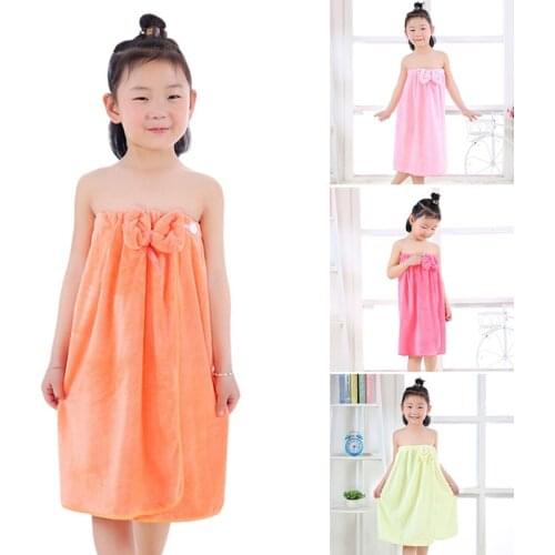 Kids Bath Towel for Girls Soft Bathrobe Fast Drying Spa Bath Wrap Wearable Beach Towel Absorbent Blanket Childrens Clothing