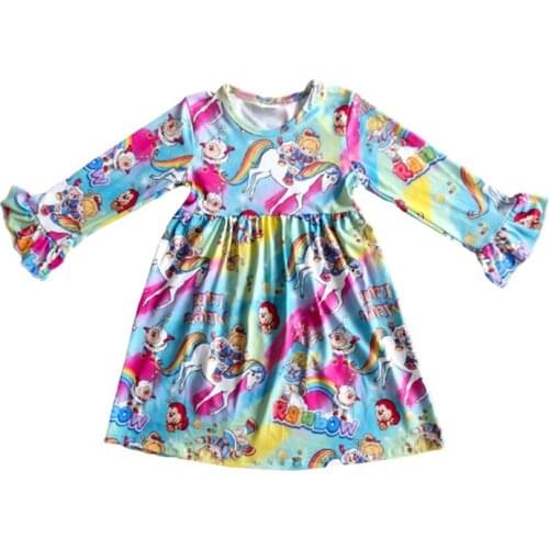 Baby girl long sleeve dress autumn winter lovely Printed Dress 0-16 childrens wear20