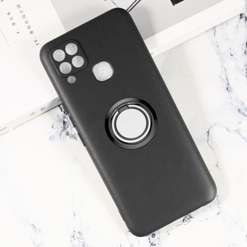 For Infinix Hot 10S NFC 6.82" 10T X689C Back Ring Holder Bracket Phone Case Smartphone TPU Soft Silicone Cover