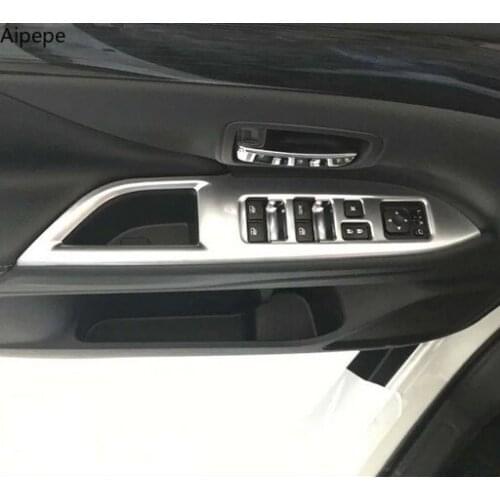 For Mitsubishi Outlander 2014 2015 2016 2017 2018 2019 Chrome Door Window Armrest Switch Button Knob Panel Cover Trim Decoration