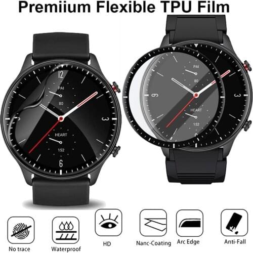 Screen Tpu Protective Film For Huami Amazfit GTR 2 Smartwatch Ultra-thin Full Cover 3D Soft Flexible Fibre clear Protector Films