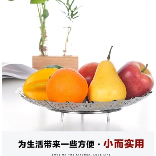 Stainless steel steamer tray Folding steamed buns and buns mat steaming grid drawer rack Retractable steaming rack