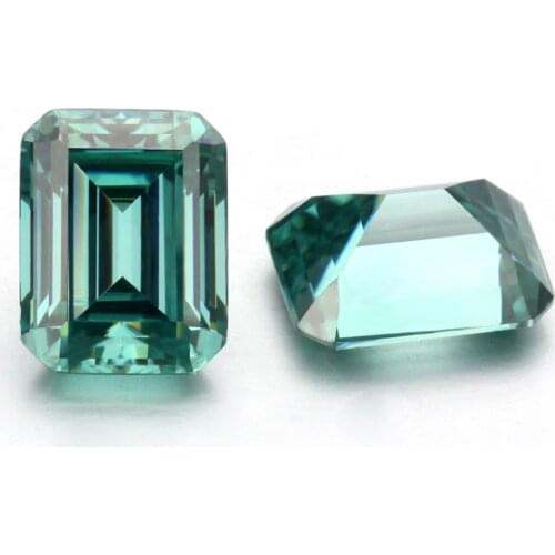 Emerald Cutting Green Moissanite 1.0ct(5*7mm) Loose Stone Luxurious DIY Jewelry Material Diamond Beads for Rings