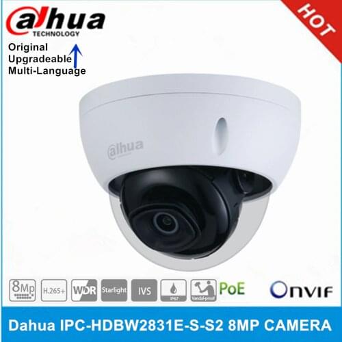 Dahua IPC-HDBW2831E-S-S2 8MP POE Camera Built-in SD Card Slot IP67 IR 30M IVS WDR IK10 Starlight Camera
