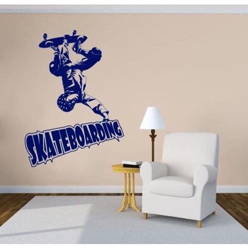 Cruiser Board Hand Stand Tricks Decal Wall Art Skateboard Sports Sticker for Home And BedRoom Decoration Removable A002491