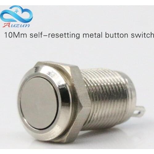 10 mm metal push button switch flat reset button switch 1 normally open one normally closed three feet waterproof rust