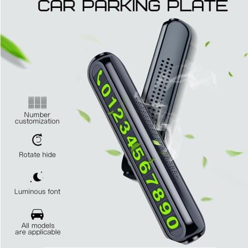 Multifunction Car Number Plate Sticker Hidden Phone Night Light Perfumed Luminous Invisible Parking Sign Temporary Parking Card