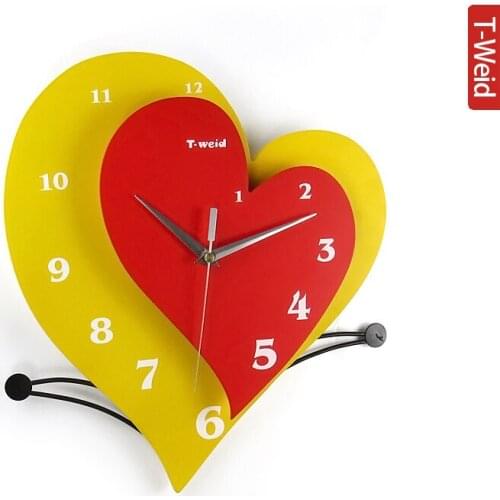 Wooden arch hammock wall clock mute personality fashion watches and clocks new house festive decoration wooden wall clock