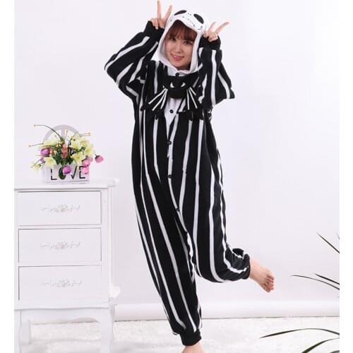 Skull Pyjamas Jack Skeleton Onesies Unisex Sleepsuit Adult Pajamas Cosplay Costumes Sleepwear Jumpsuit Halloween Party Clothing
