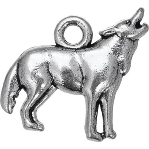 Zinc Alloy Animal Wolf charms for jewelry making & for bracelets