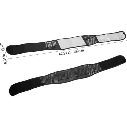 Portable Adjustable Elastic Infrared Self-heating Magnetic Therapy Back Waist Support Lumbar Brace Belt Double Strap Lower