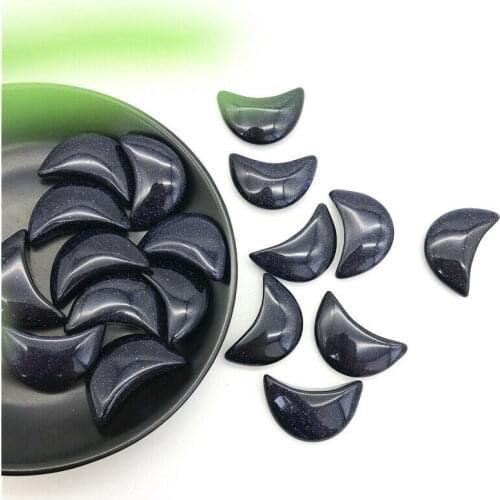 Drop Shipping 1PC Natural Blue Sandstone Moon Shaped Crystal Gemstone Healing Stones Decor Crafts Natural Stones and Crystals