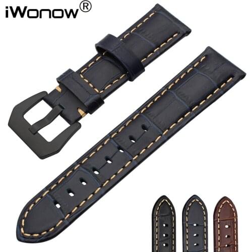 20mm Italian Genuine Calf Leather Watchband for Samsung Gear S2 Classic R732 R735 Moto 360 2 42mm Watch Band Croco Wrist Strap