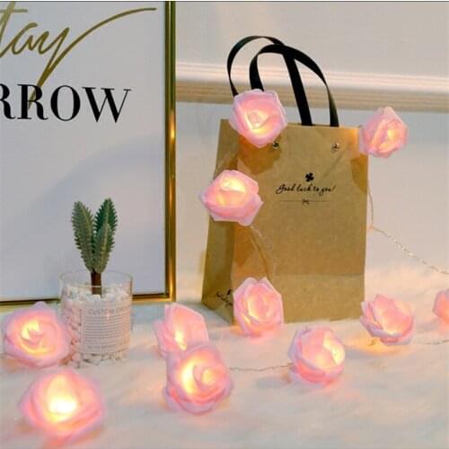5M 28LED Rose Flower Light warm white Christmas Holiday String Lights Valentines Day Wedding Party Garland Home Decor Luminaria