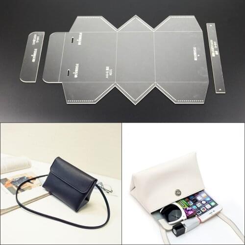 1set DIY Women small handbag leather handcraft sewing patterns acrylic template template 13x10x10cm