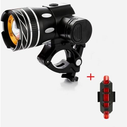 LED Mountain Cycle Head Light Waterproof Rechargeable 15000LM XM-L T6 LED MTB Bicycle Light Bike Front Rear Light Set With USB