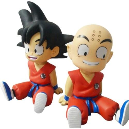12cm Dragon Ball Figure Budokai Son Goku Kuririn Vinyl Piggy Bank Figure Anime Model Decoration Scenery Figure Model Toys
