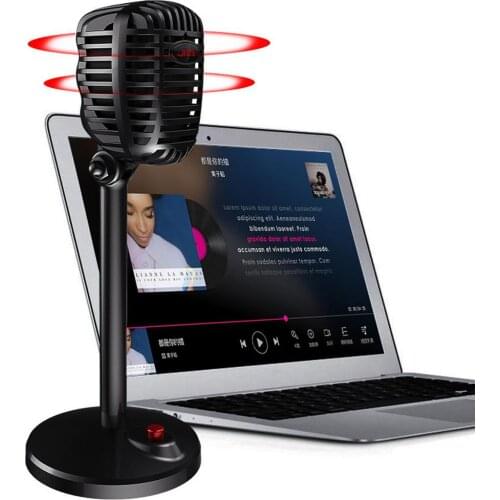 Vintage Style Universal USB 3.5mm Desktop Microphone Meeting Office Gaming Mic