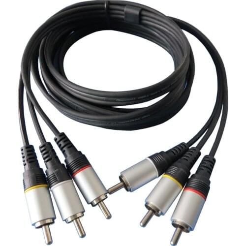 1.50meter TRIPLE 3 RCA PHONO Male Plug to Plug Audio COMPOSITE Video AV Cable TV Lead